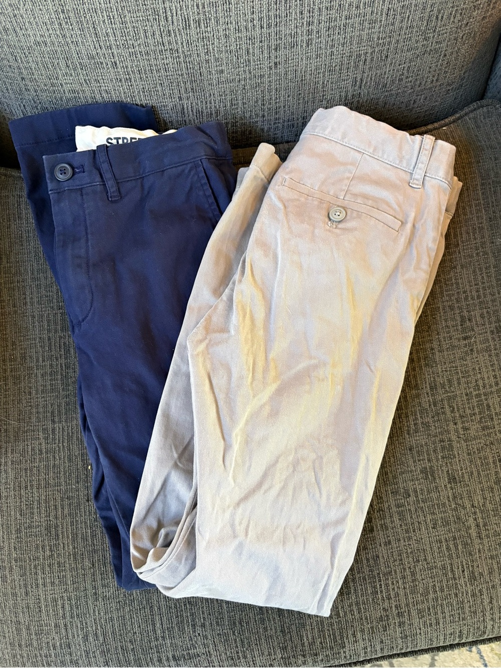 Boy’s Crew cuts by Jcrew Navy and khaki Stretch Chino Pants